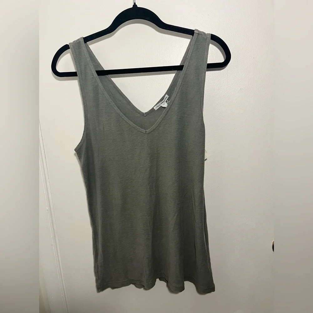 James Perse Grey V-Neck Tank Top NWT - Picture 3 of 6